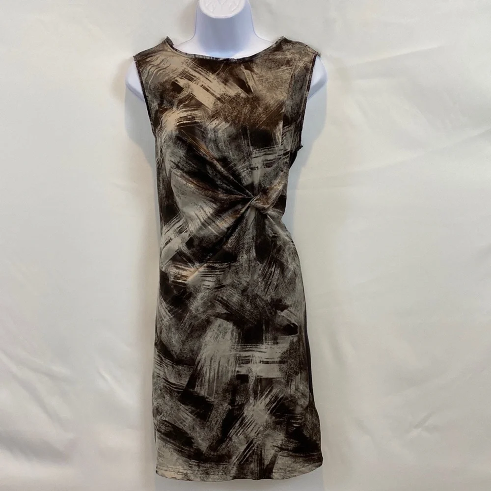 Simply Vera Vera Wang brown knotted dress in brown and gray size S - Picture 11 of 11
